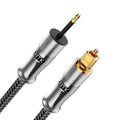 90 Degree Nylon Braided Optical Audio Cable, 30 Feet/10M, Black Y212874