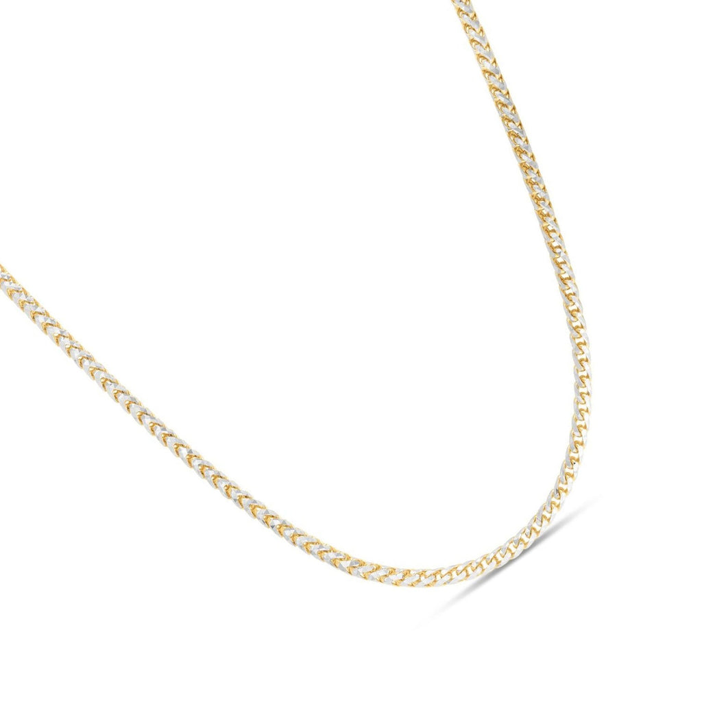 14K Two Tone Gold Pave Franco Chain Bracelet 8 Inches S88944