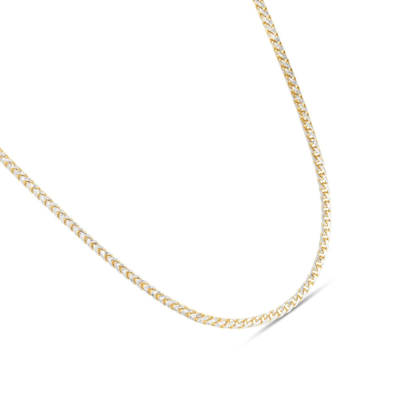 14K Two Tone Gold Pave Franco Chain Bracelet 8 Inches S88944