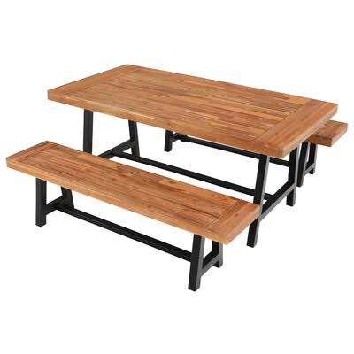 3 Piece Teak Dining Set H603