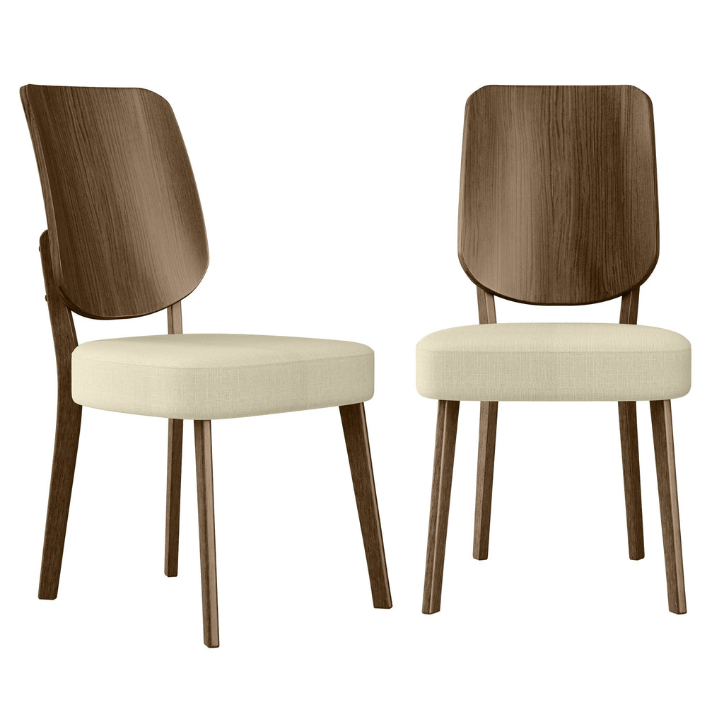 Oatmeal Linen Armless Side Chairs Set of 2 Q3422