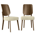 Oatmeal Linen Armless Side Chairs Set of 2 Q3422