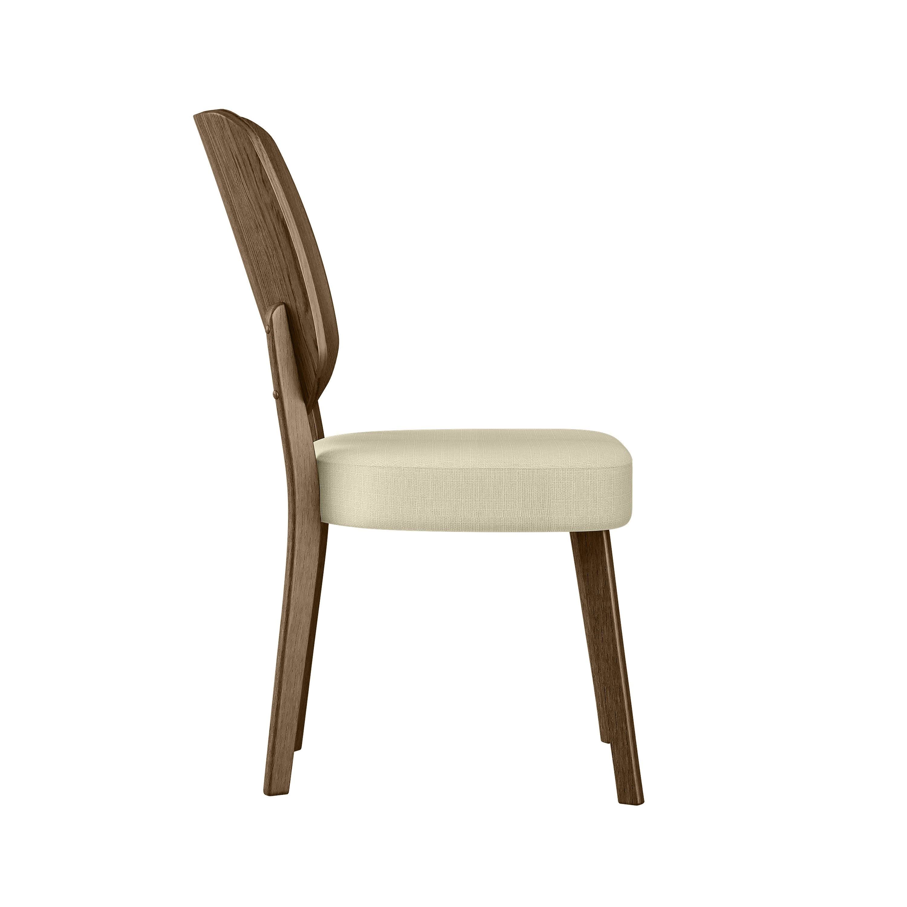 Oatmeal Linen Armless Side Chairs Set of 2 Q3422