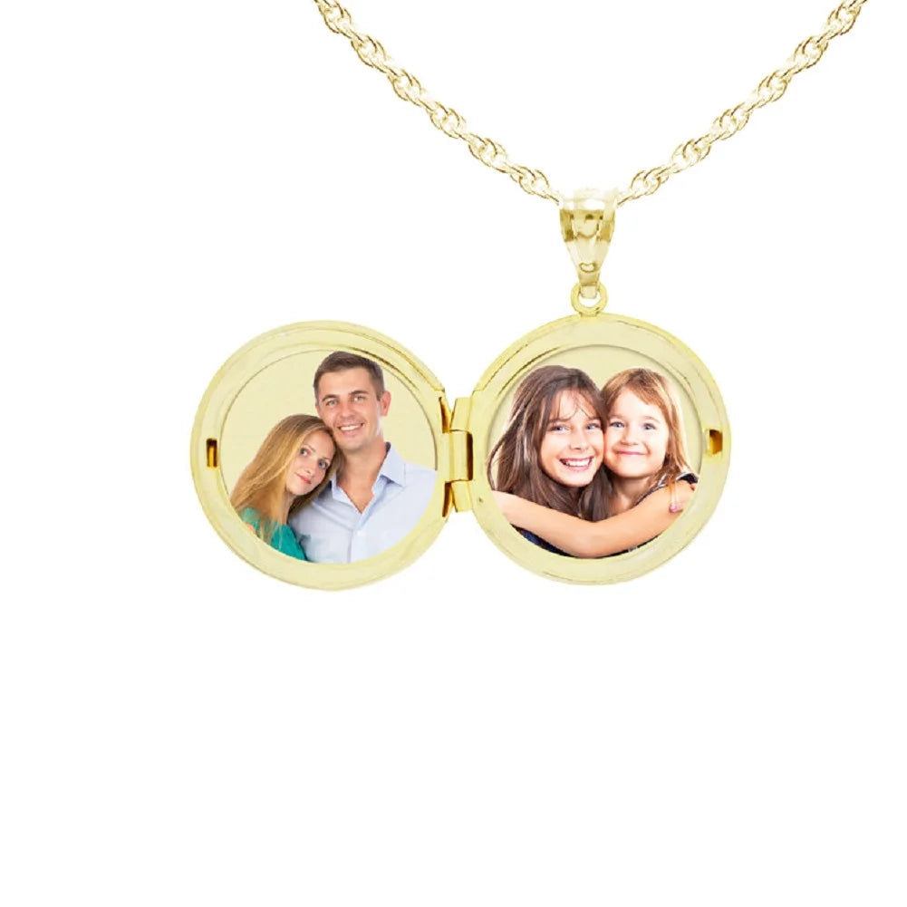 14K Yellow Gold Filled Round Locket Necklace X603362