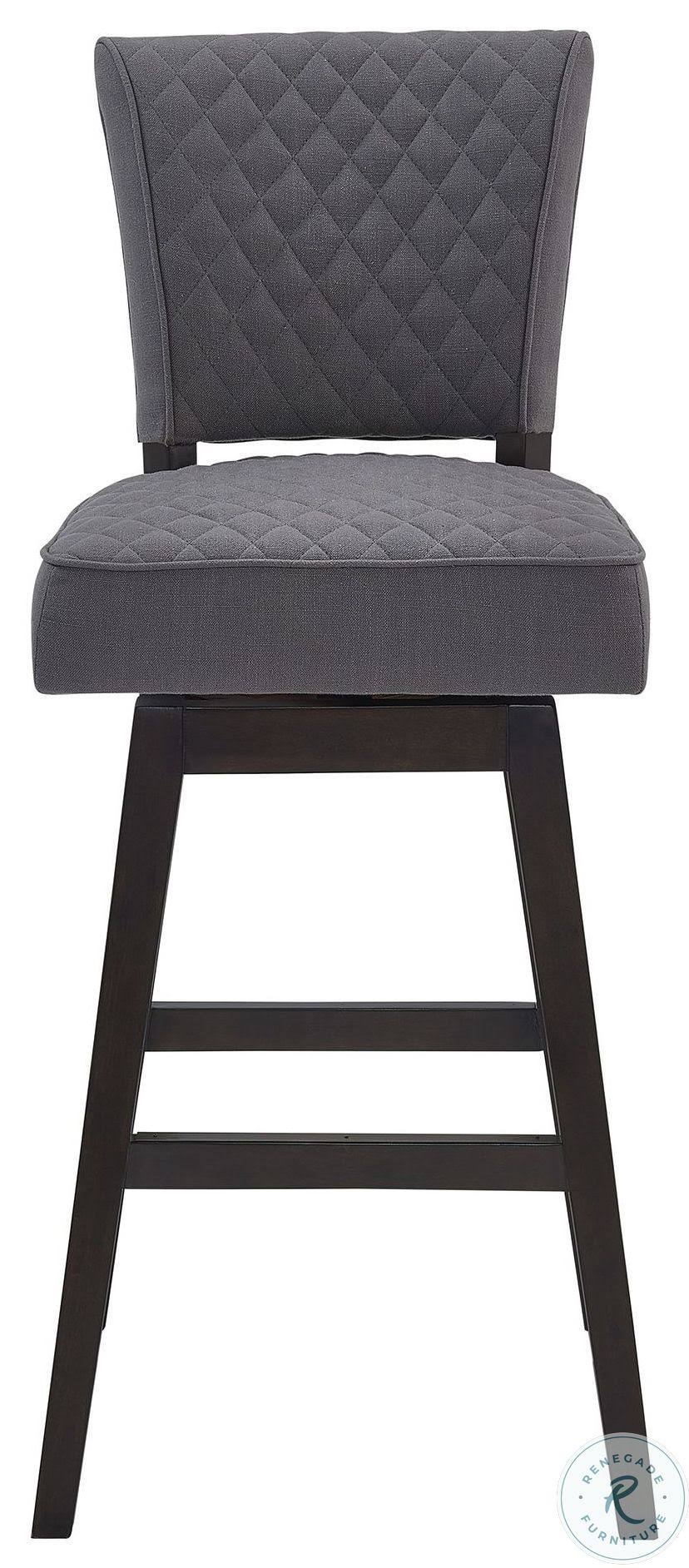 Espresso Finish Wood Swivel Tufted Barstool P433226