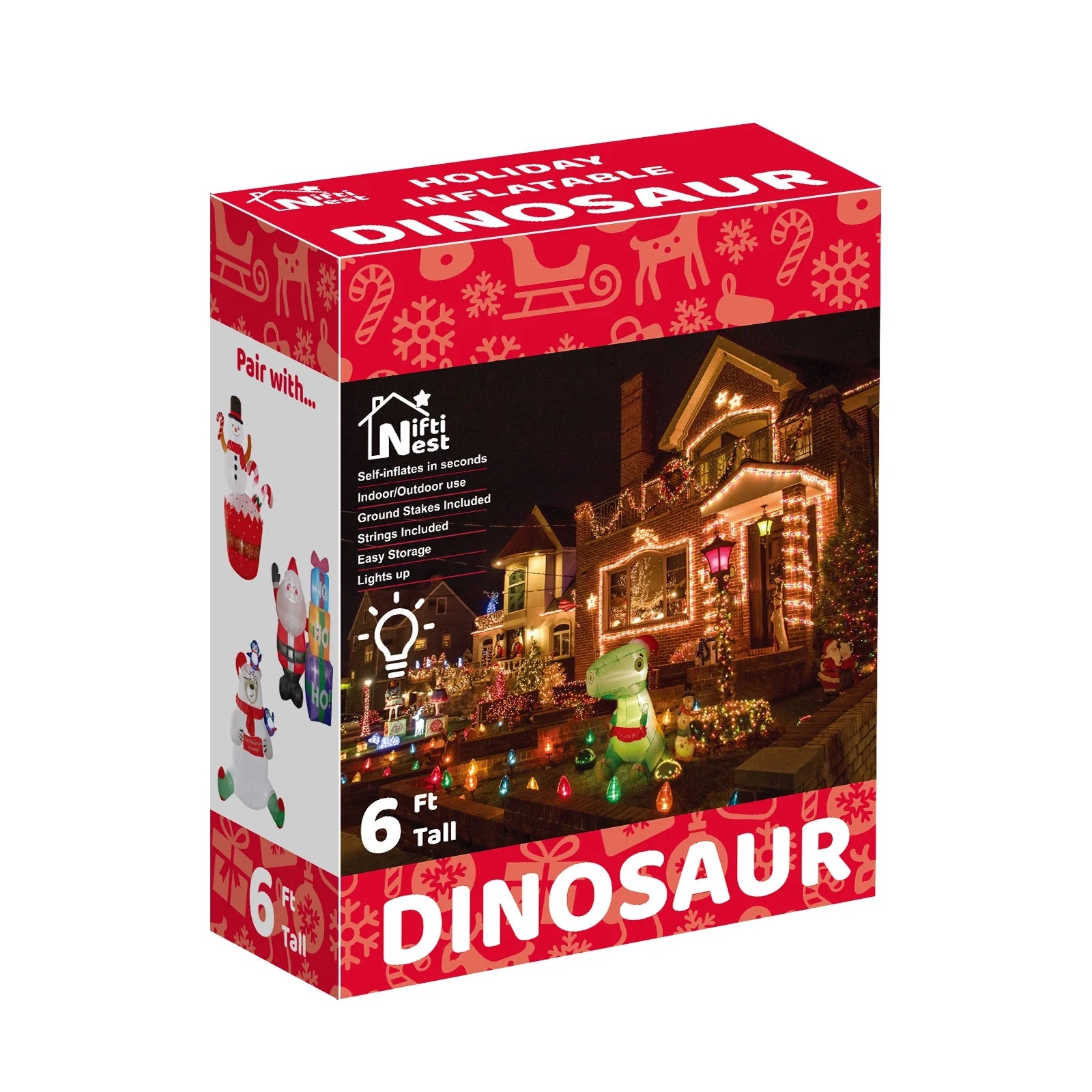 Outdoor Dinosaur Christmas Yard Inflatable K552940