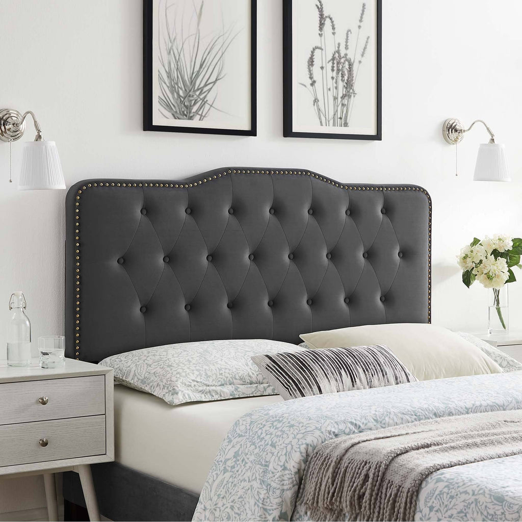 Pink Tufted Velvet Full/Queen Headboard D63677