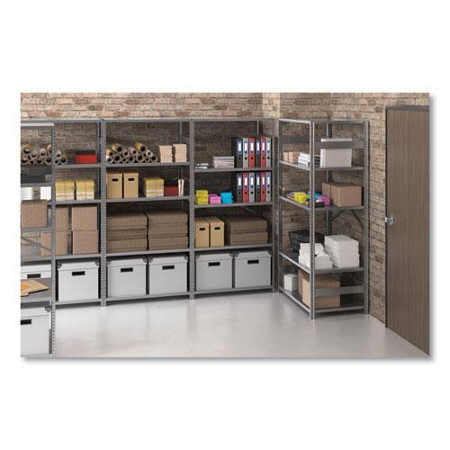 Closed Commercial Steel Shelving Six-Shelf Medium Gray C787496