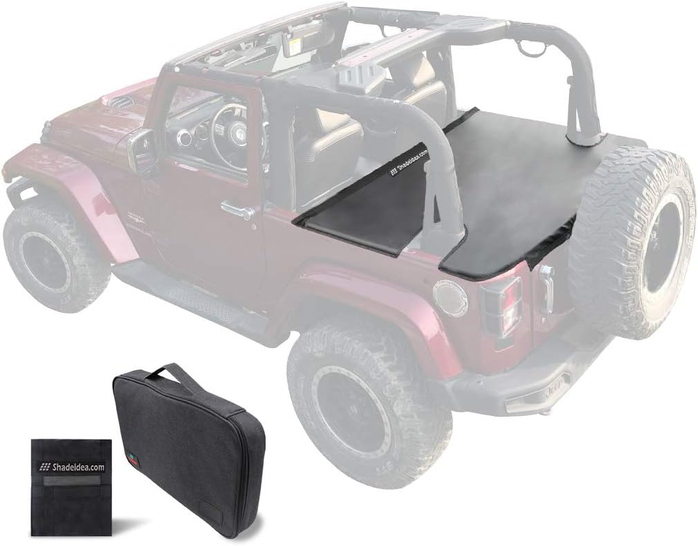 Black Vinyl Tonneau Cover for Jeep Wrangler JK Unlimited 4 Door W129819