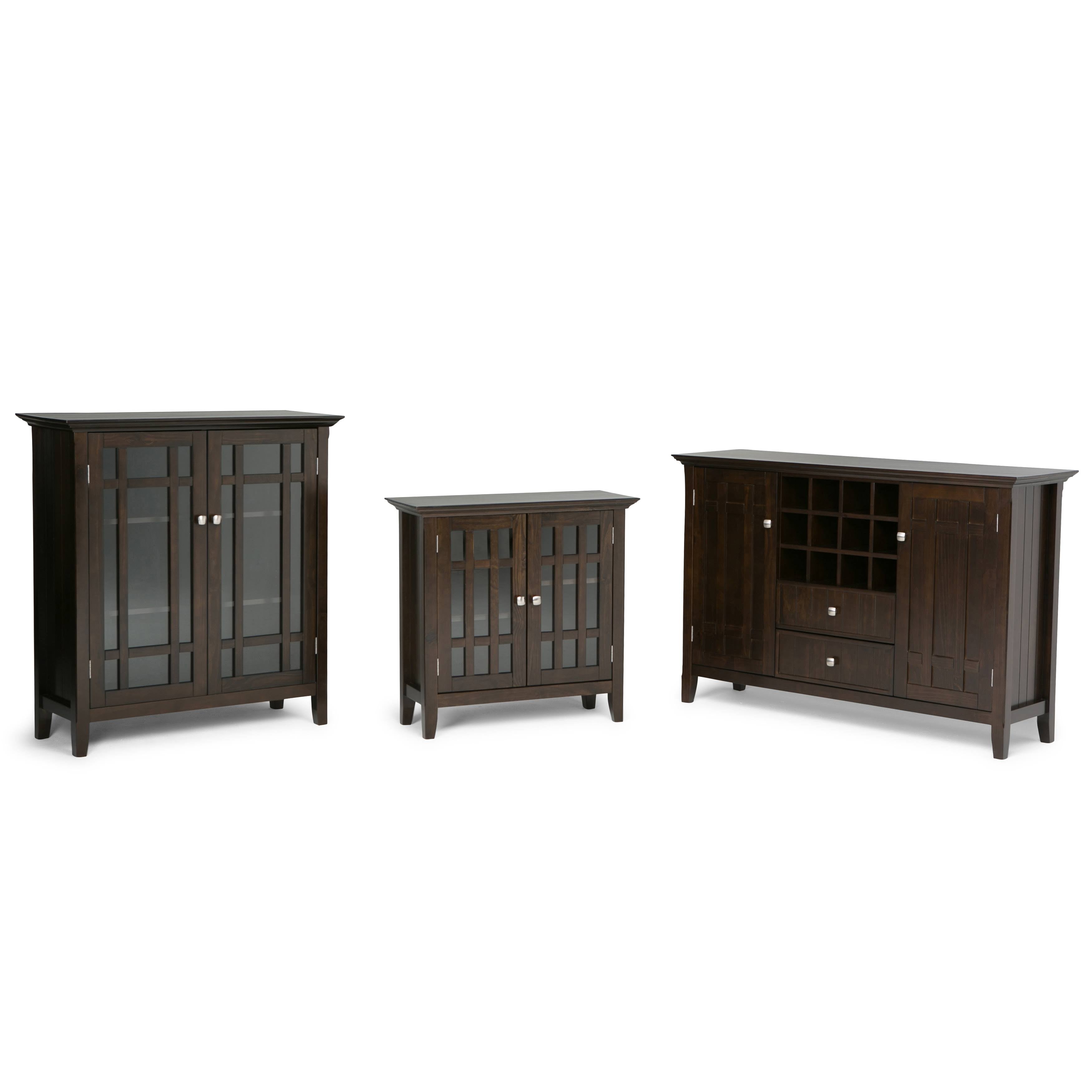 White Solid Wood Low Storage Media Cabinet U49802