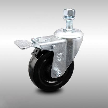 Hard Rubber Swivel Caster with 4x22 Wheel and 12mm Stem with Total Lock Brake S68876