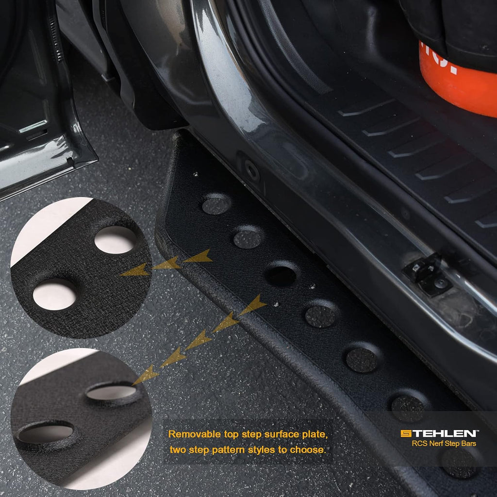 Textured Black Rock Slider Side Step Rails for Ram 1500 Crew Cab G826234