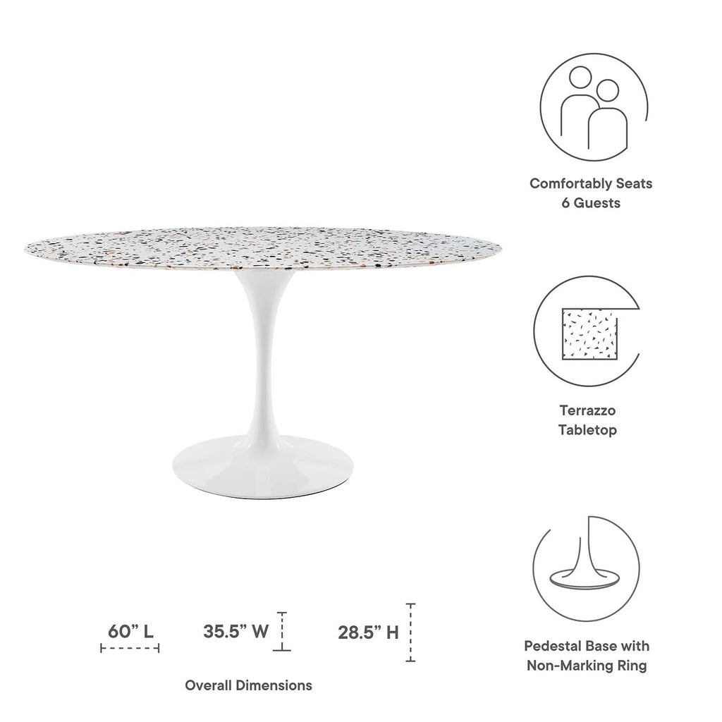 White Oval Wood Dining Table G802763