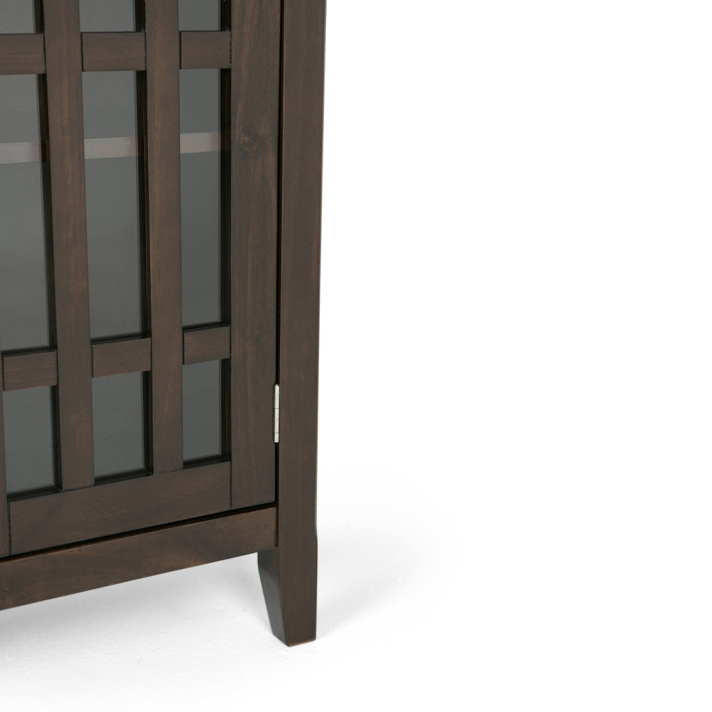 White Solid Wood Low Storage Media Cabinet U49802