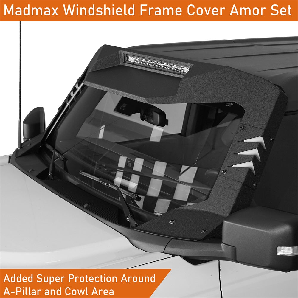 Black Windshield Visor Frame Cover H9541