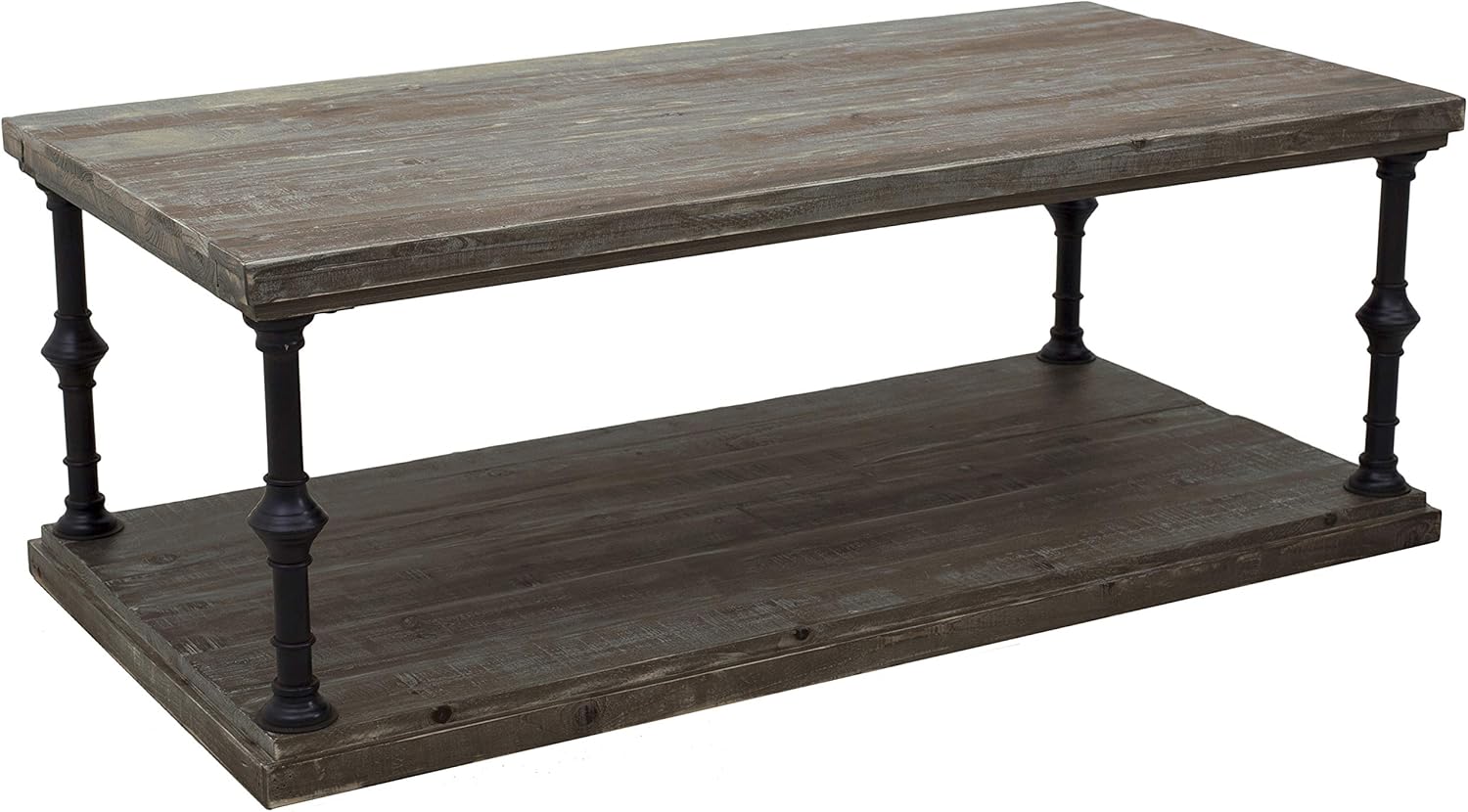 Rustic Open Storage Coffee Table, Grey Pine F861