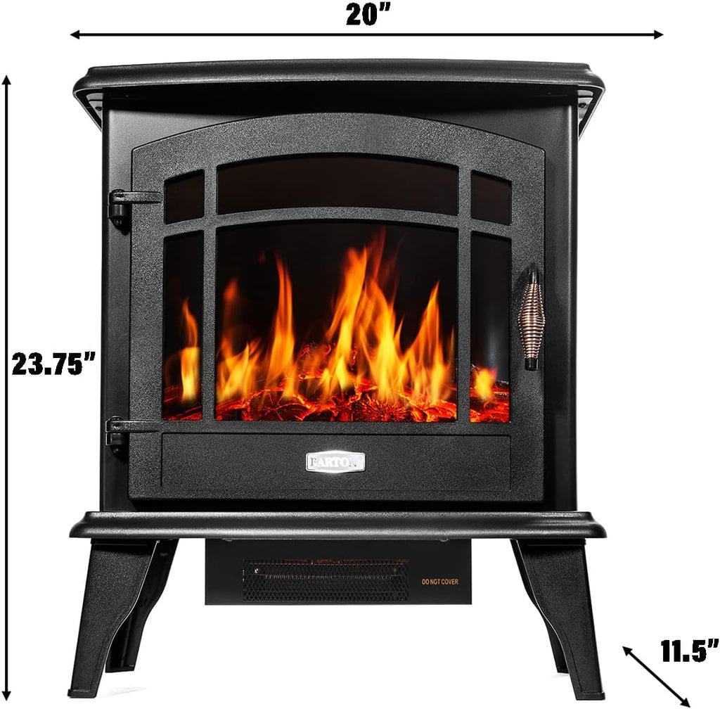 Black Freestanding Electric Fireplace Stove Heater E50054
