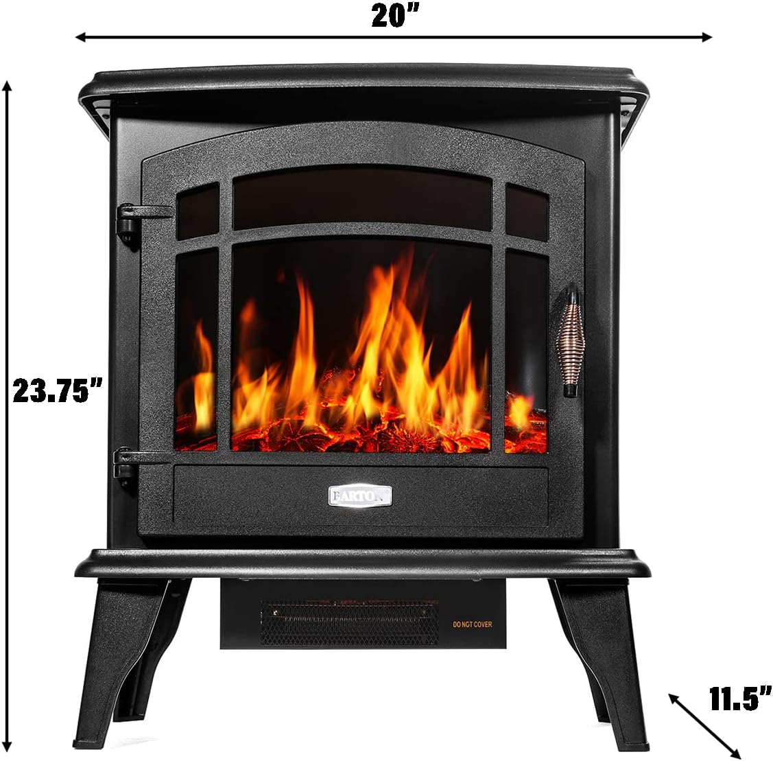 Black Freestanding Electric Fireplace Stove Heater E50054
