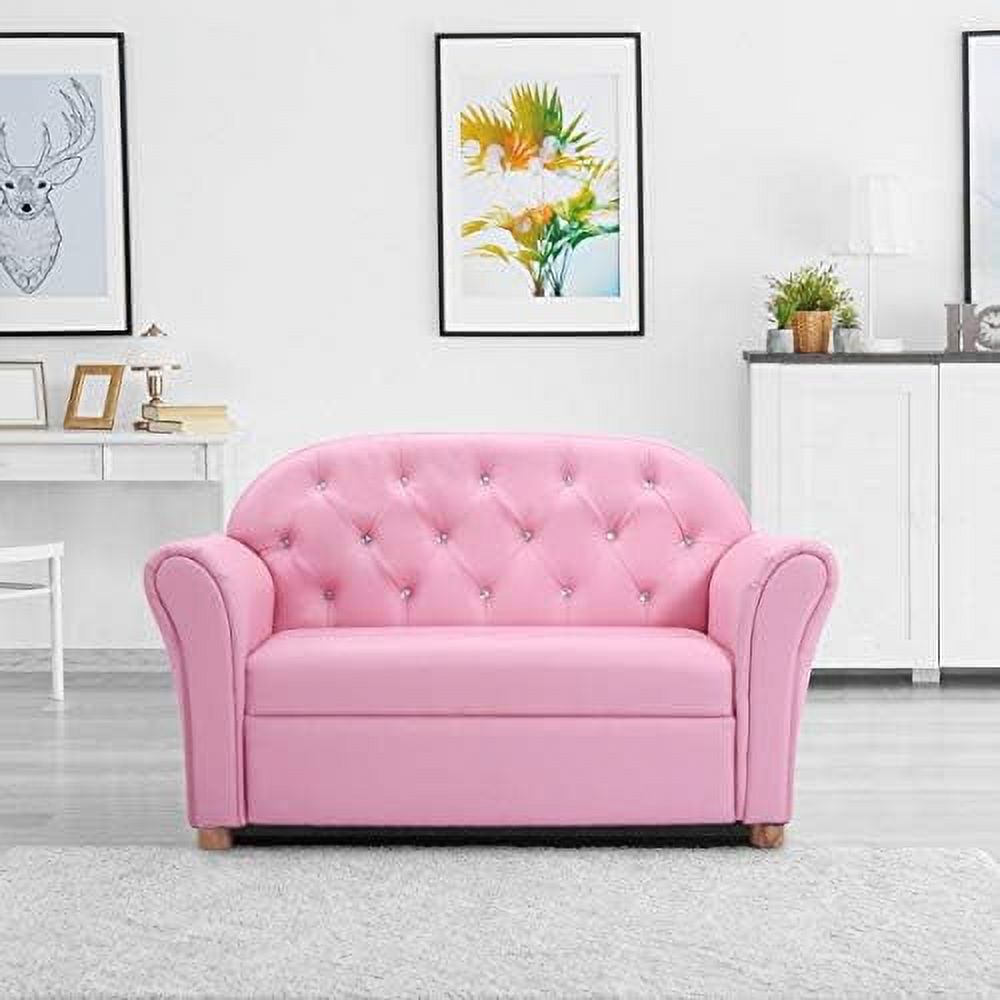 Pink PU Leather Armrest Chair Sofa P810675