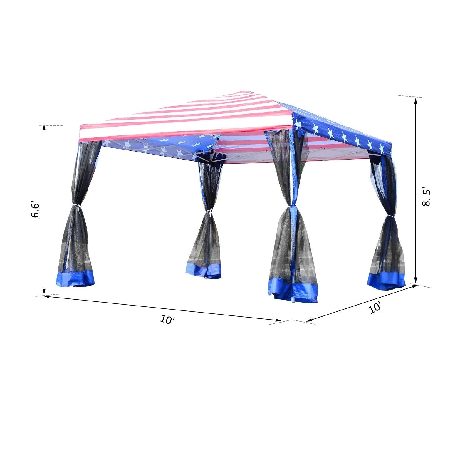 10 x 10 Pop-Up Canopy Tent with Mesh Walls Q9889