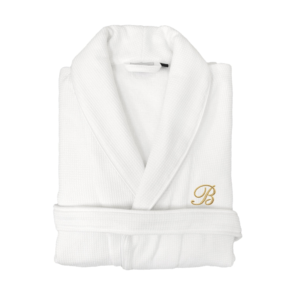 Gold Turkish Cotton Waffle Weave Terry Bath Robe Z484620