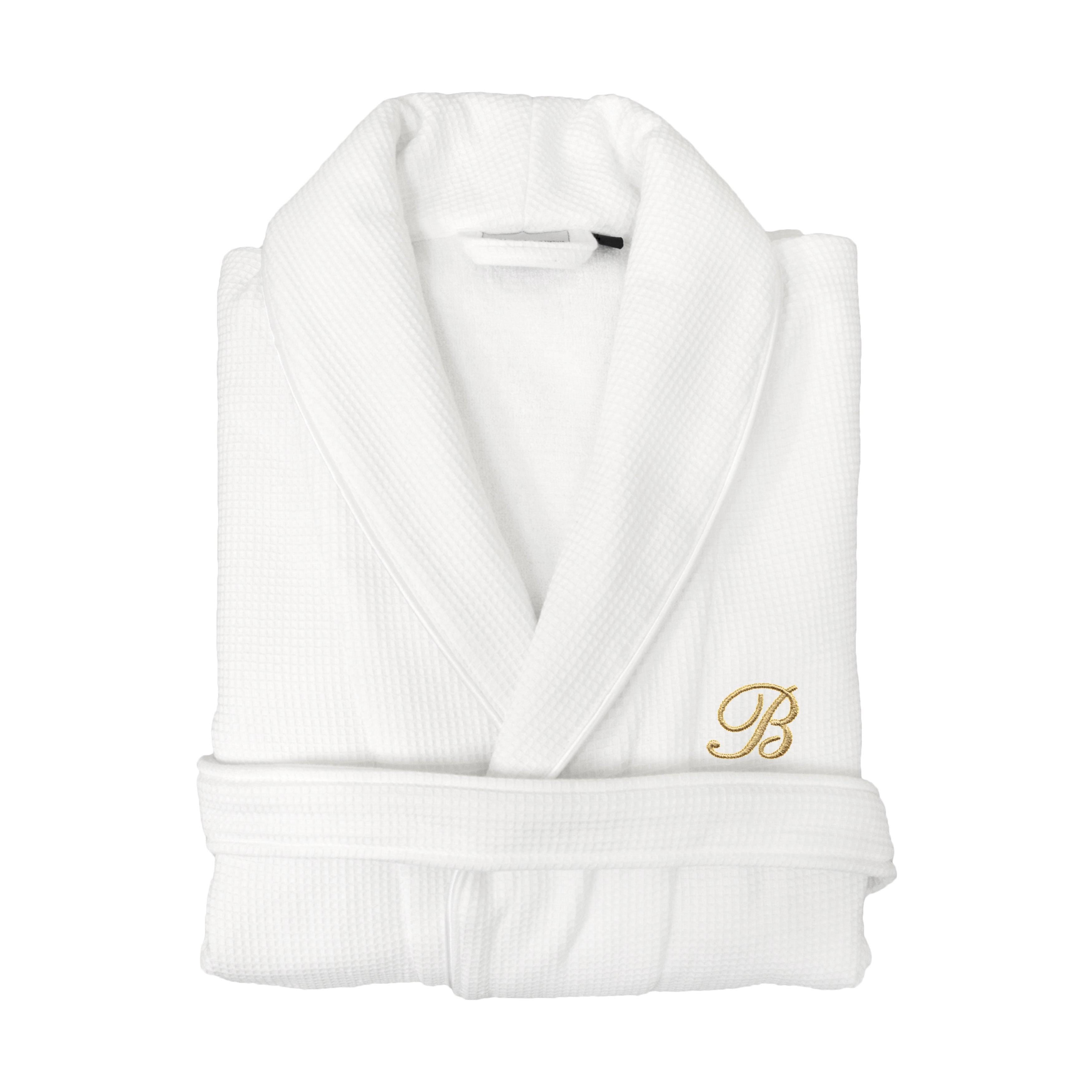 Gold Turkish Cotton Waffle Weave Terry Bath Robe Z484620