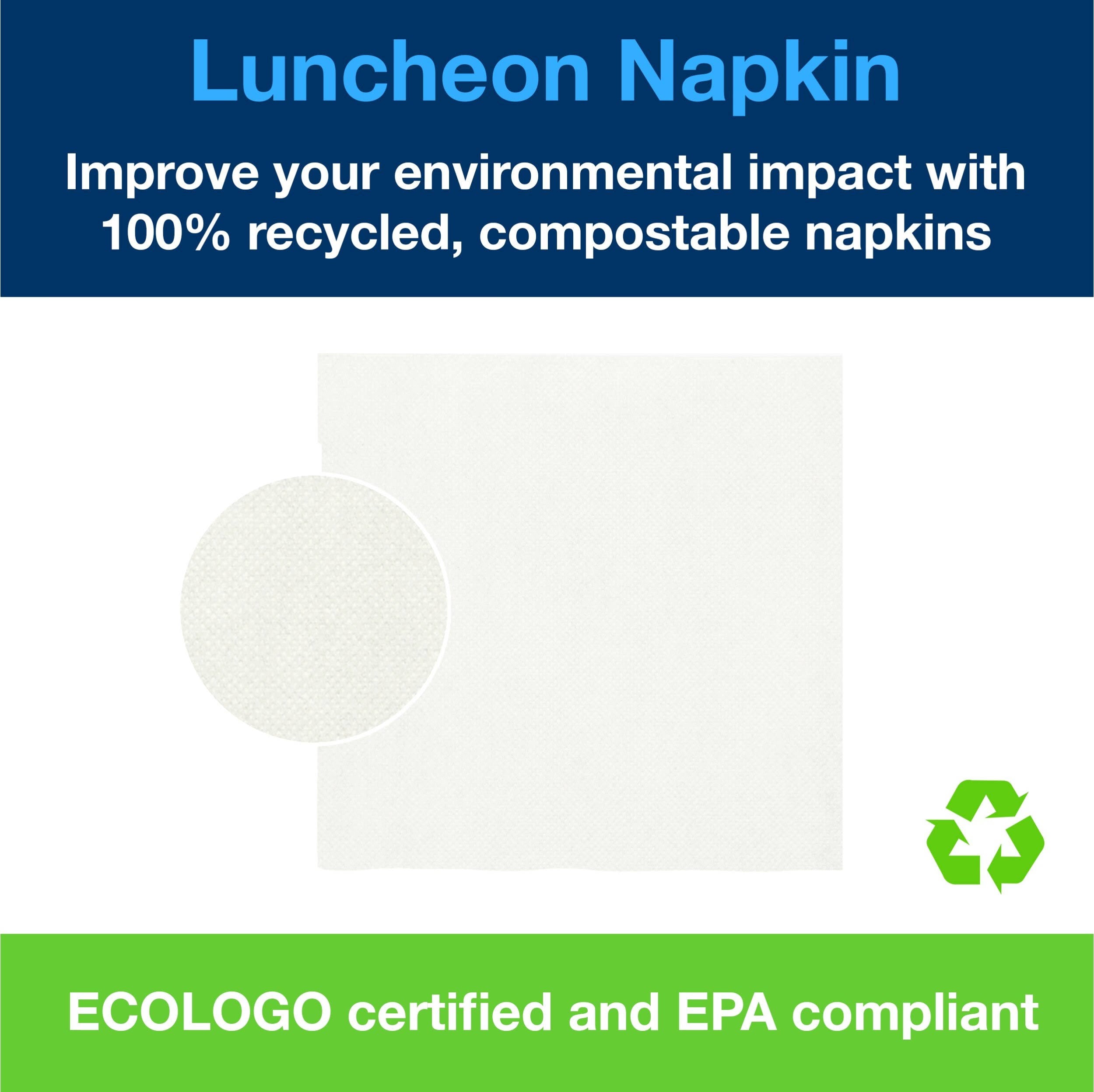 White 1-Ply 1/4 Fold Luncheon Napkins E509