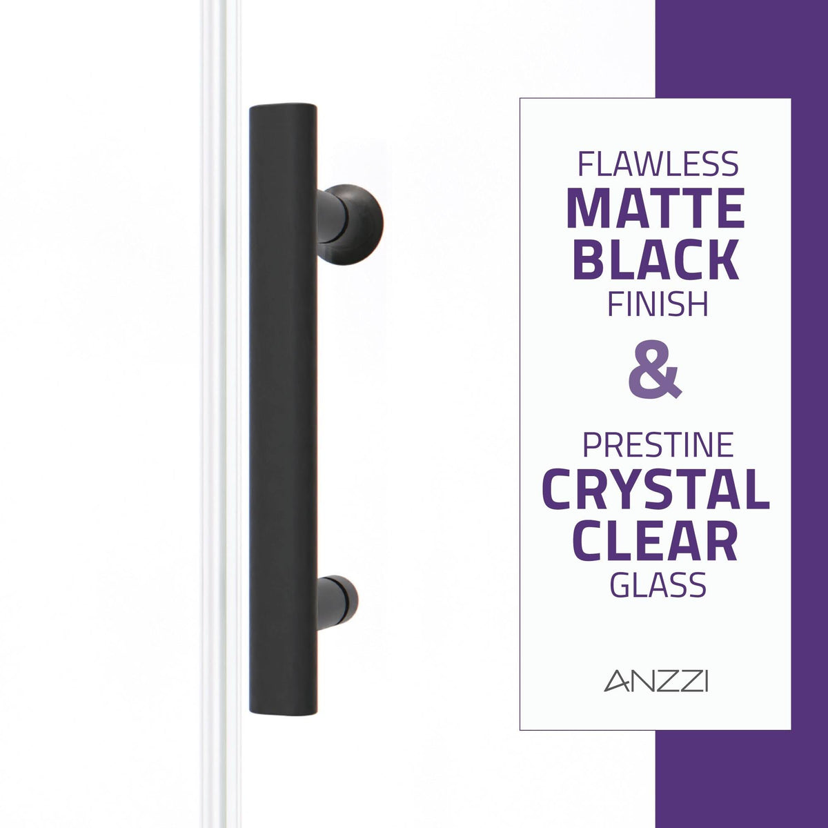 Framed Shower Door in Matte Black Z9863
