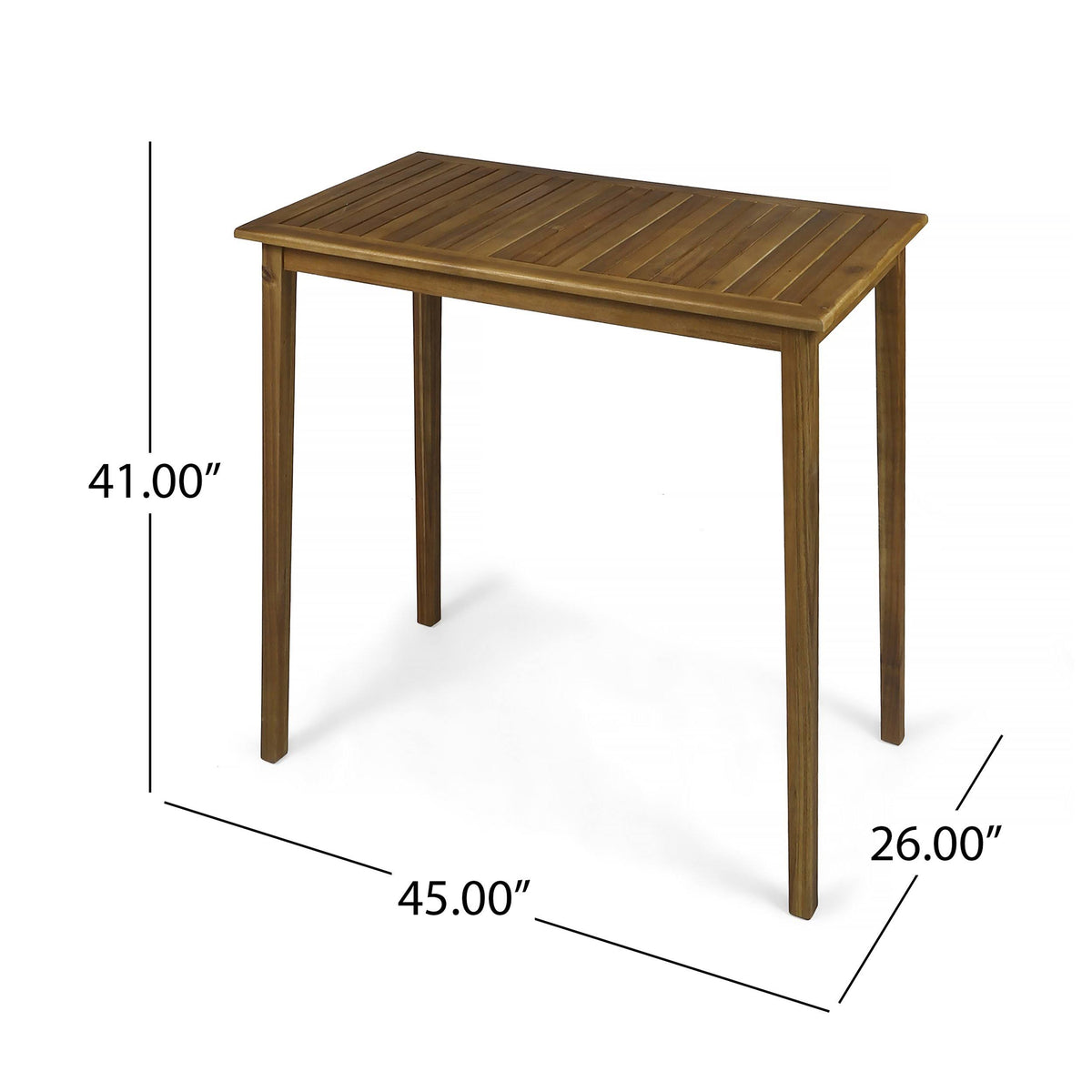 Teak Finish Acacia Wood Rectangle Bar Table B899210
