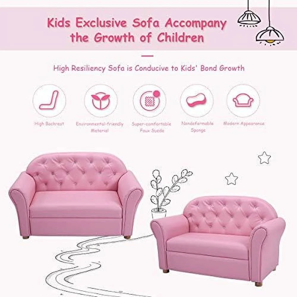Pink PU Leather Armrest Chair Sofa P810675