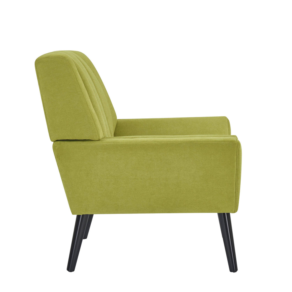 Turquoise Blue Velvet Channel Tufted Armchair Q639867