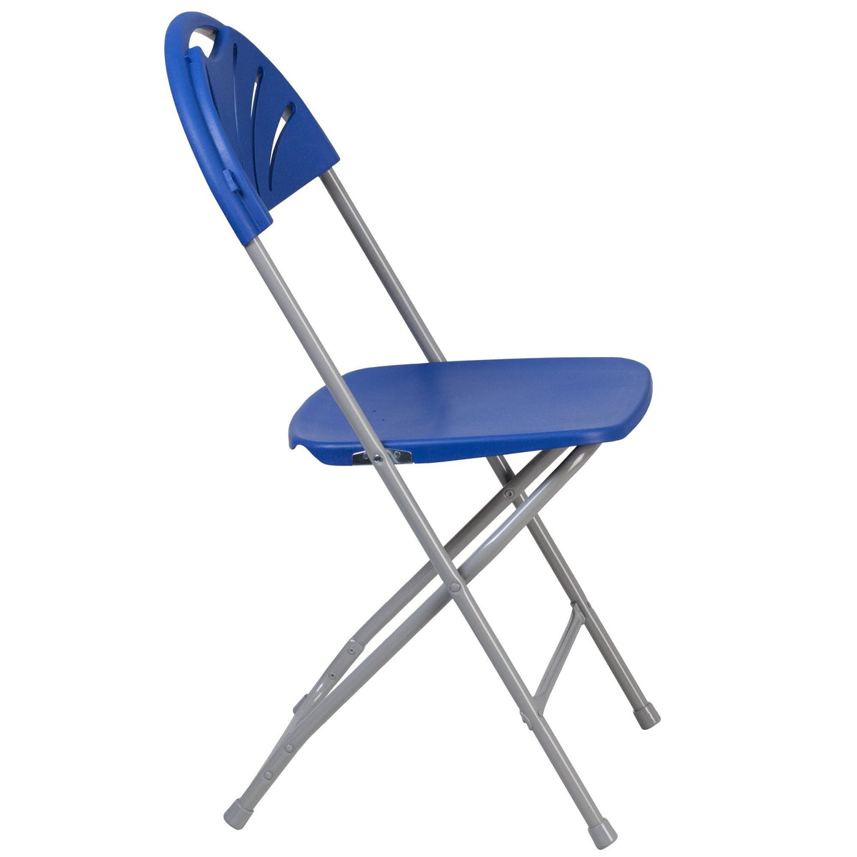 2 Pack Blue Plastic Fan Back Folding Chair C961117