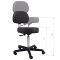 Black Rolling Stool with Back Y8794