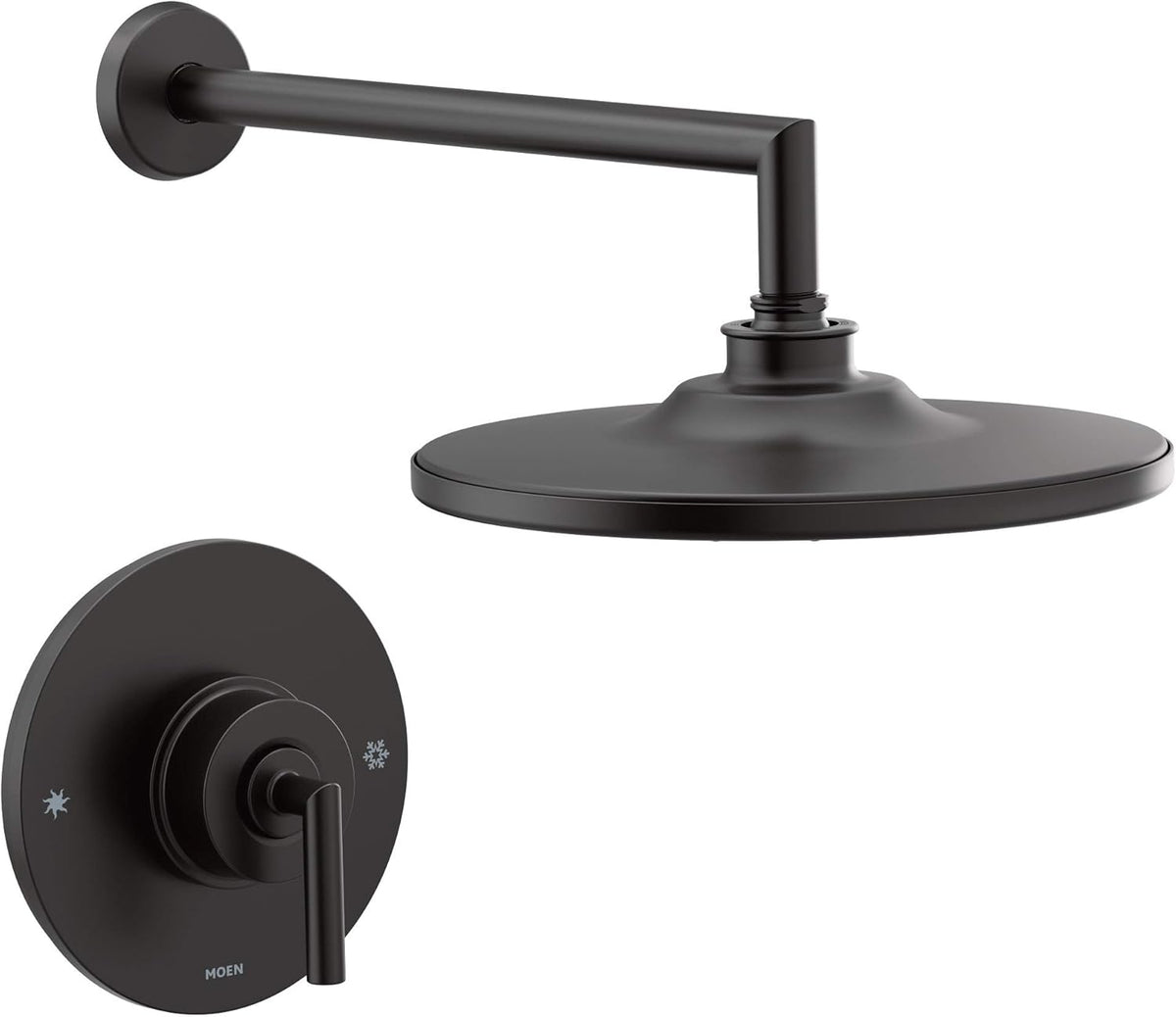Matte Black Modern Shower Trim Kit with 10-Inch Rainshower D599
