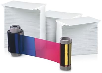 200 Premium Blank PVC Cards with YMCKOK Ribbon and Cleaning Roller J974567