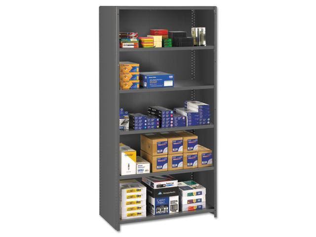 Closed Commercial Steel Shelving Six-Shelf Medium Gray C787496
