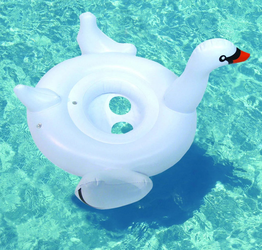 White Inflatable Baby Seat Pool Ride-On X622384