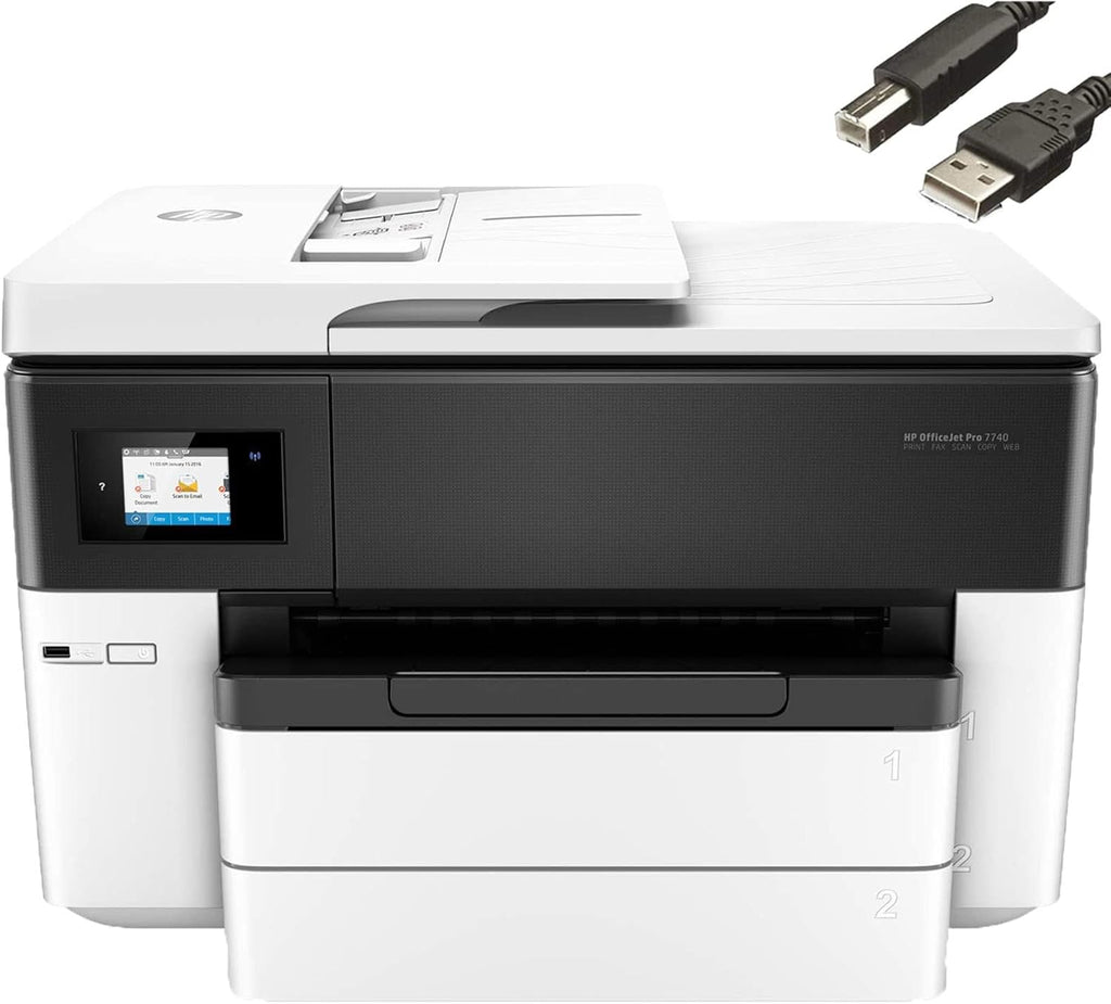 HP OfficeJet Pro 7740 Wide-Format Color Inkjet All-in-One Printer with JAWFOAL Printer Cable V47959