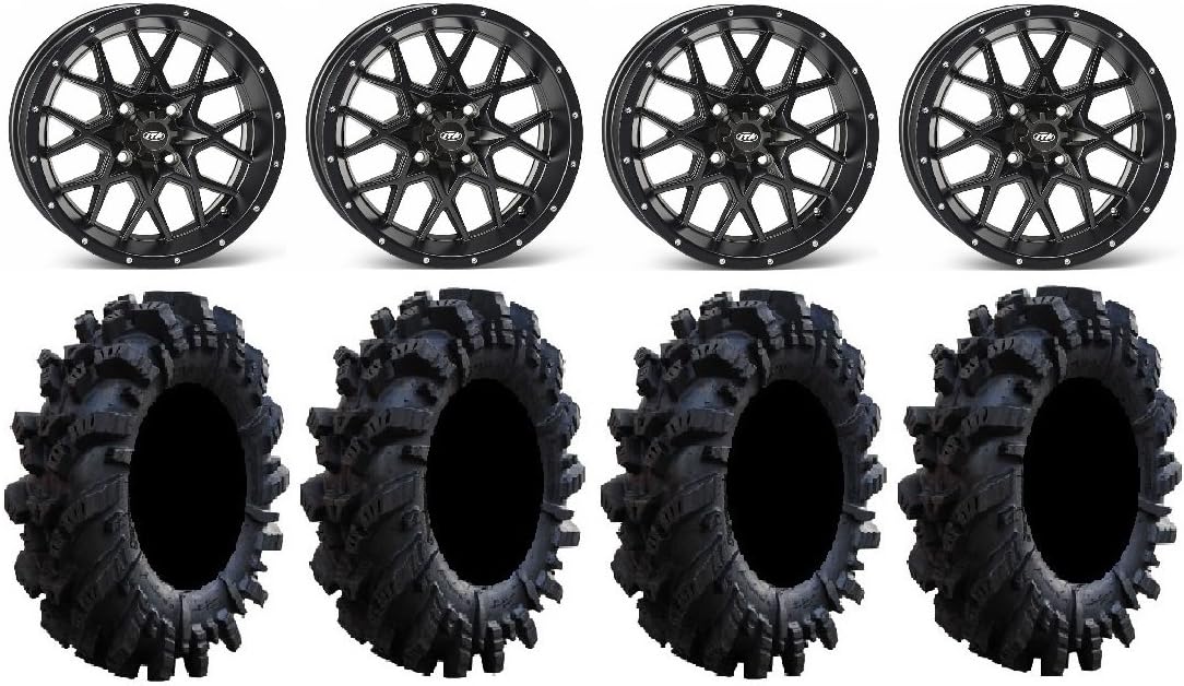 Matte Black 15 Wheels 34 Tires with Lug Kit M4866