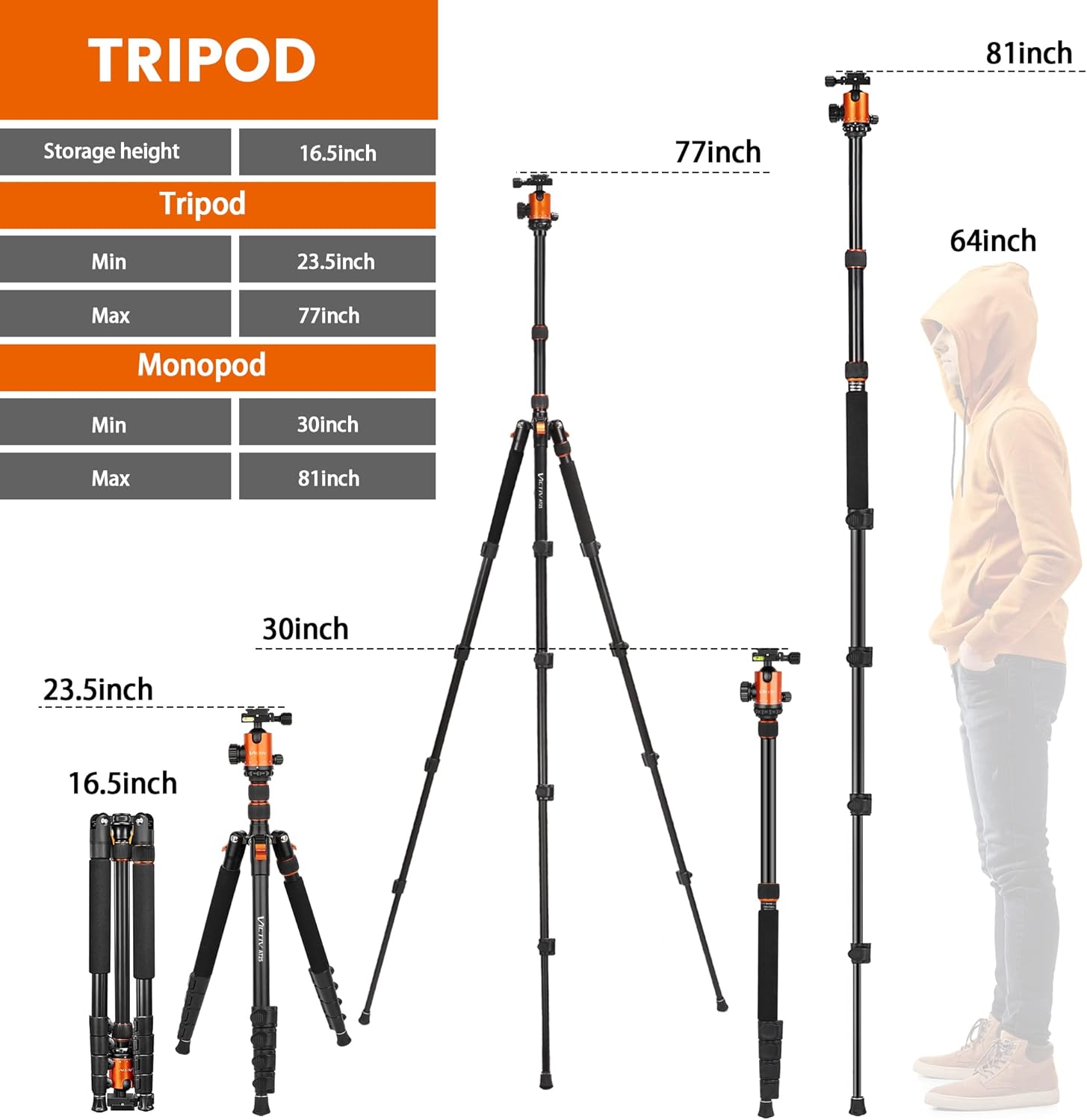 Aluminum Tripod with 360 Degree Ball Head R98944