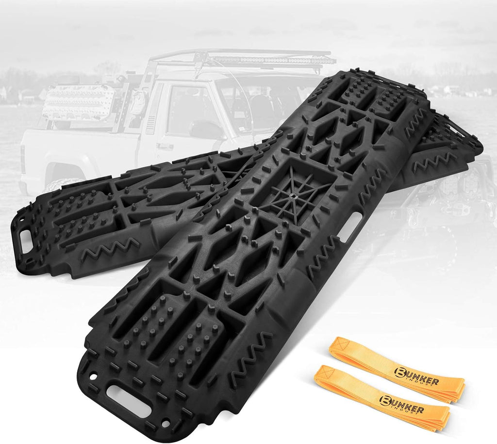 Off-Road Traction Boards with Jack Lift Base, 2 Pcs Recovery Tracks Traction Mat for 4X4 Jeep Mud, Sand, Snow Traction Ladder-Red Tire Traction Tool B159689