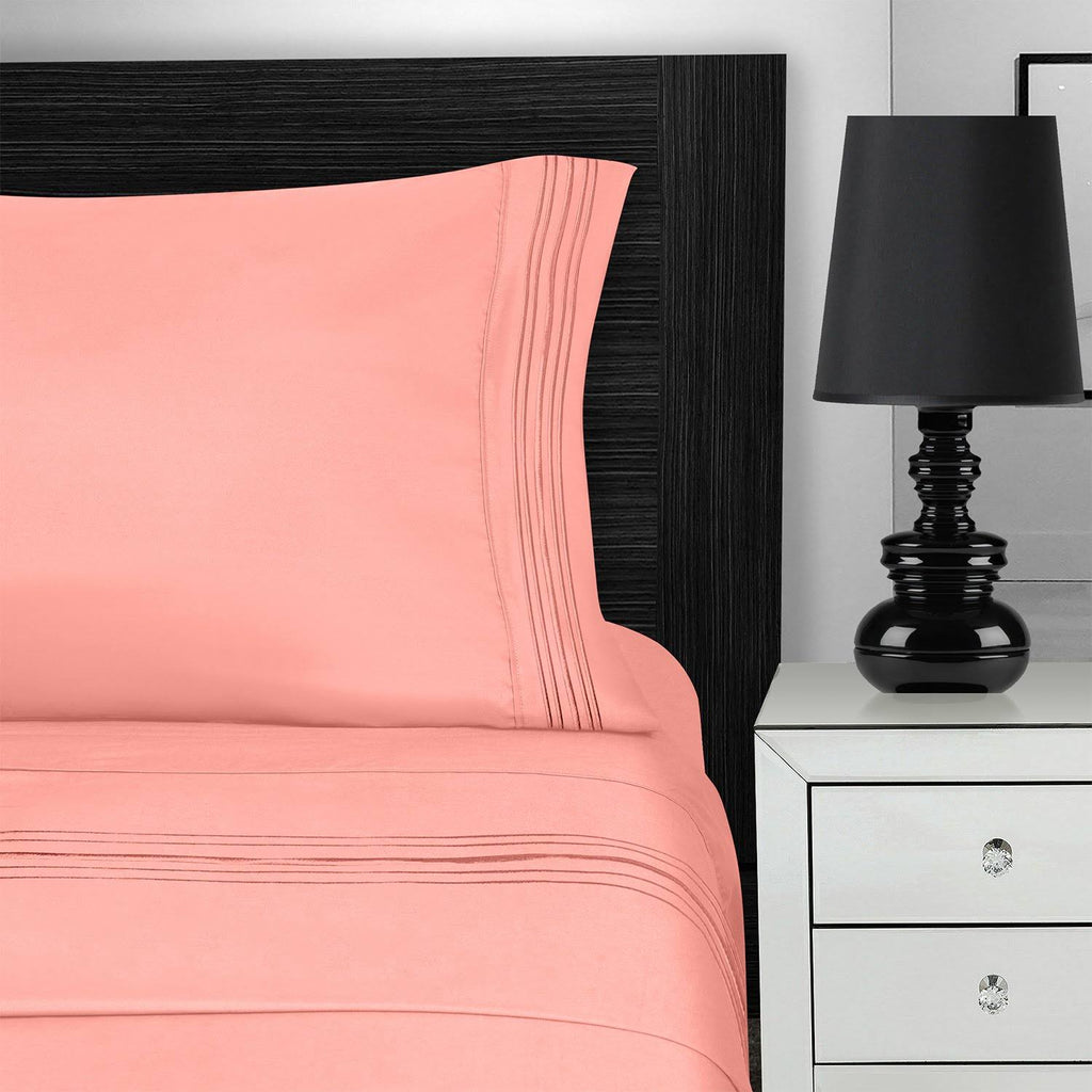 Pink Brushed Microfiber Sheet Set California King Q15863