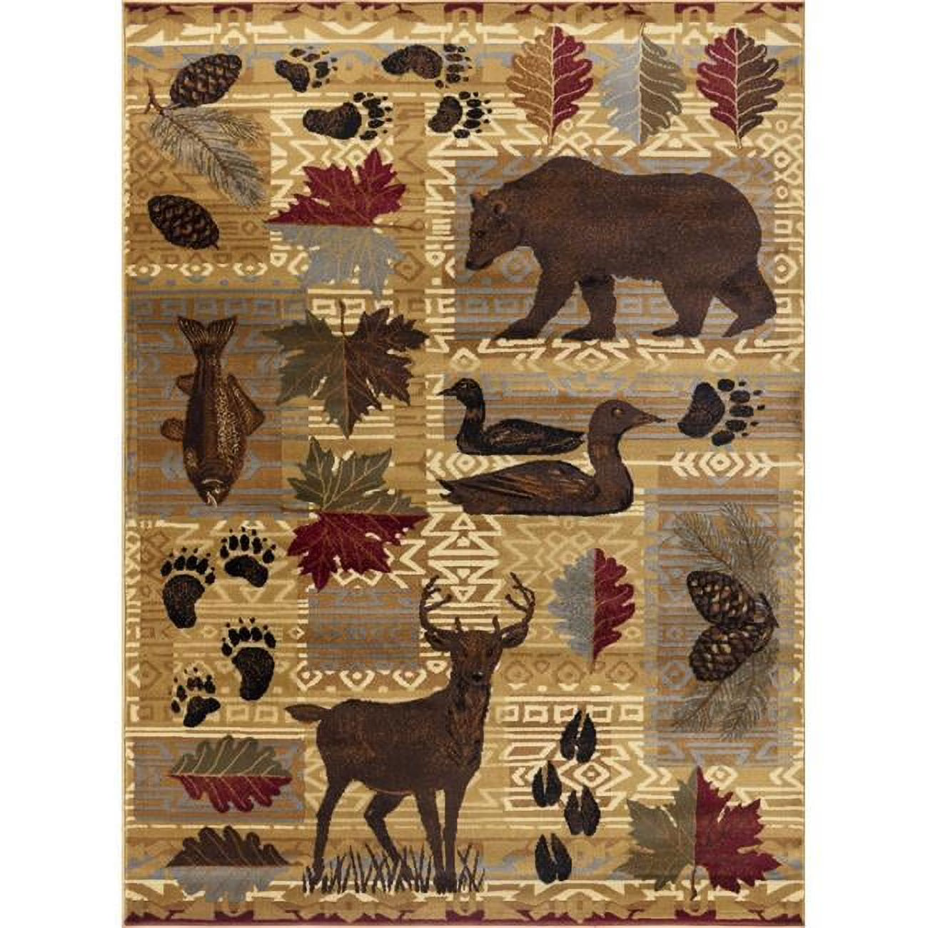 Beige Rectangle Rug U7557