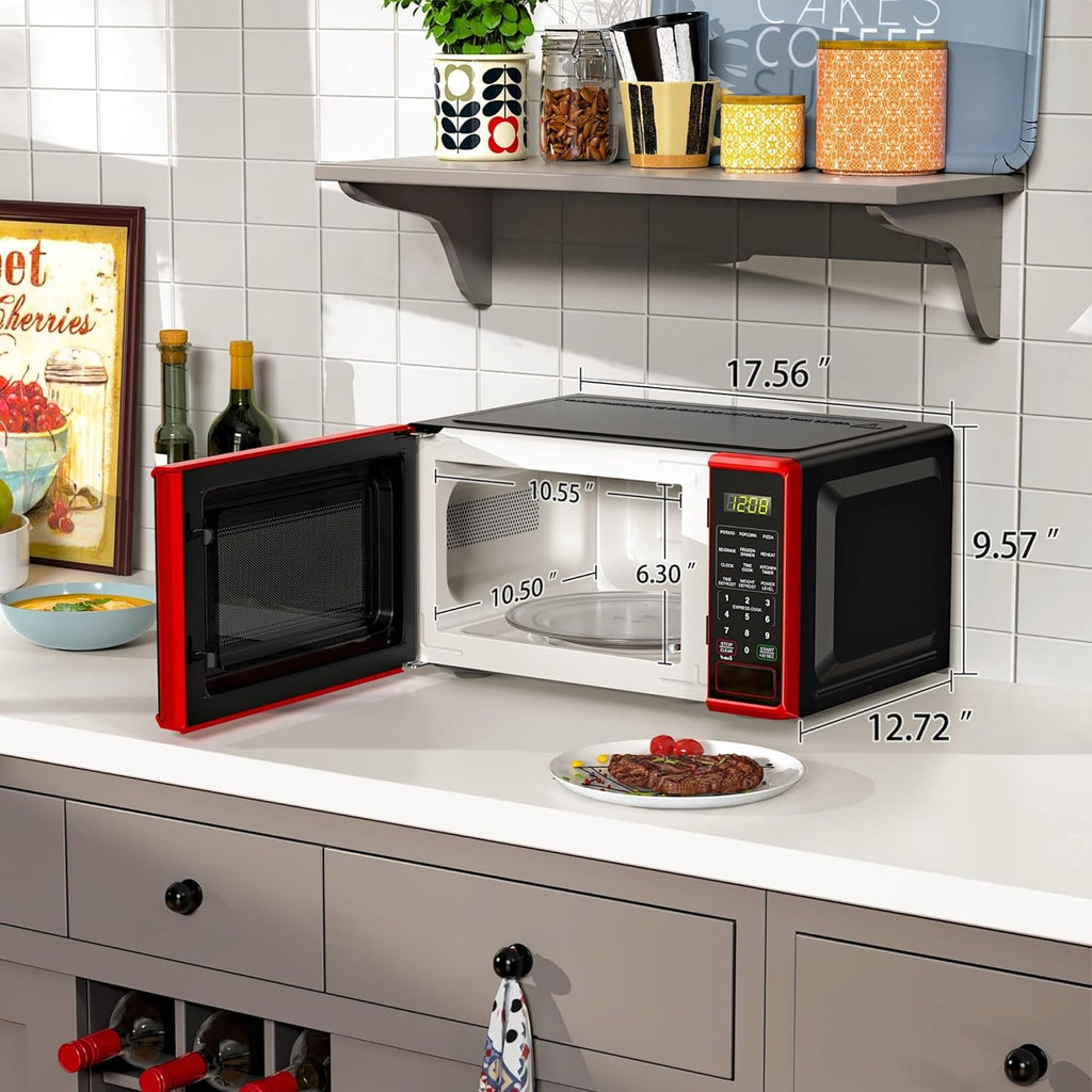 Red Countertop Microwave Oven Z372601