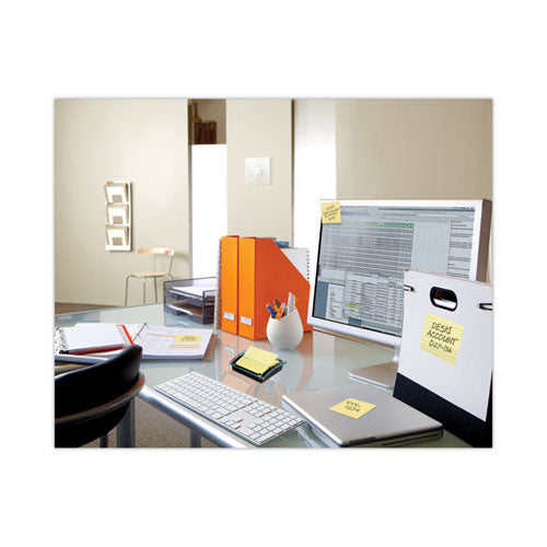 Pop-up Note Dispenser, Black/Clear, Includes (3) Canary Yellow Super Sticky Pop-up Pad, Bundle of 10 Packs A80602