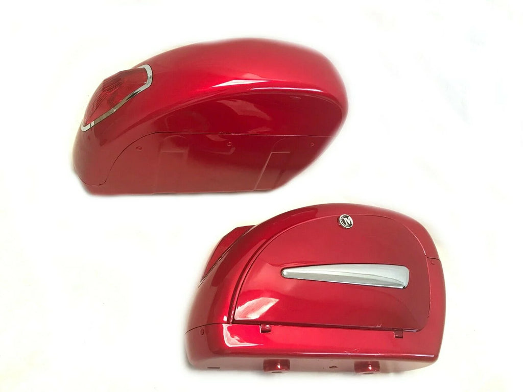 Burgundy Red Universal Motorcycle Hard Bag Saddlebags Y475108