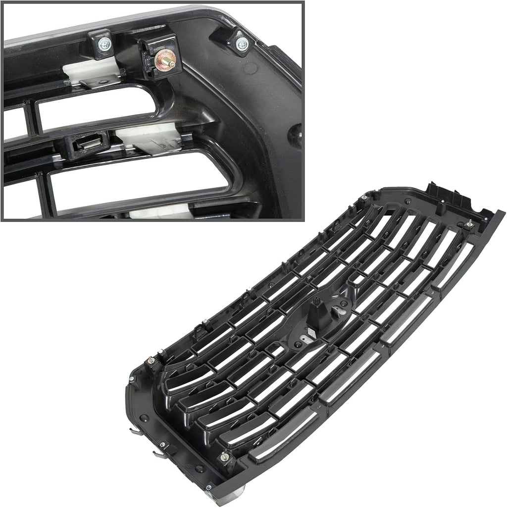Black Horizontal Front Bumper Grille Five Bar Radiator C108