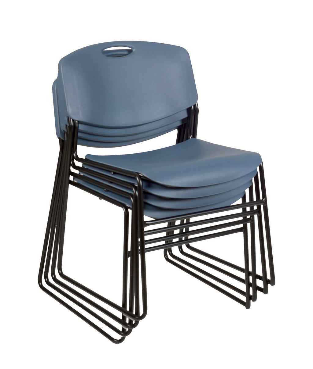 48x22 Square Breakroom Table with 4 Stack Chairs D530804