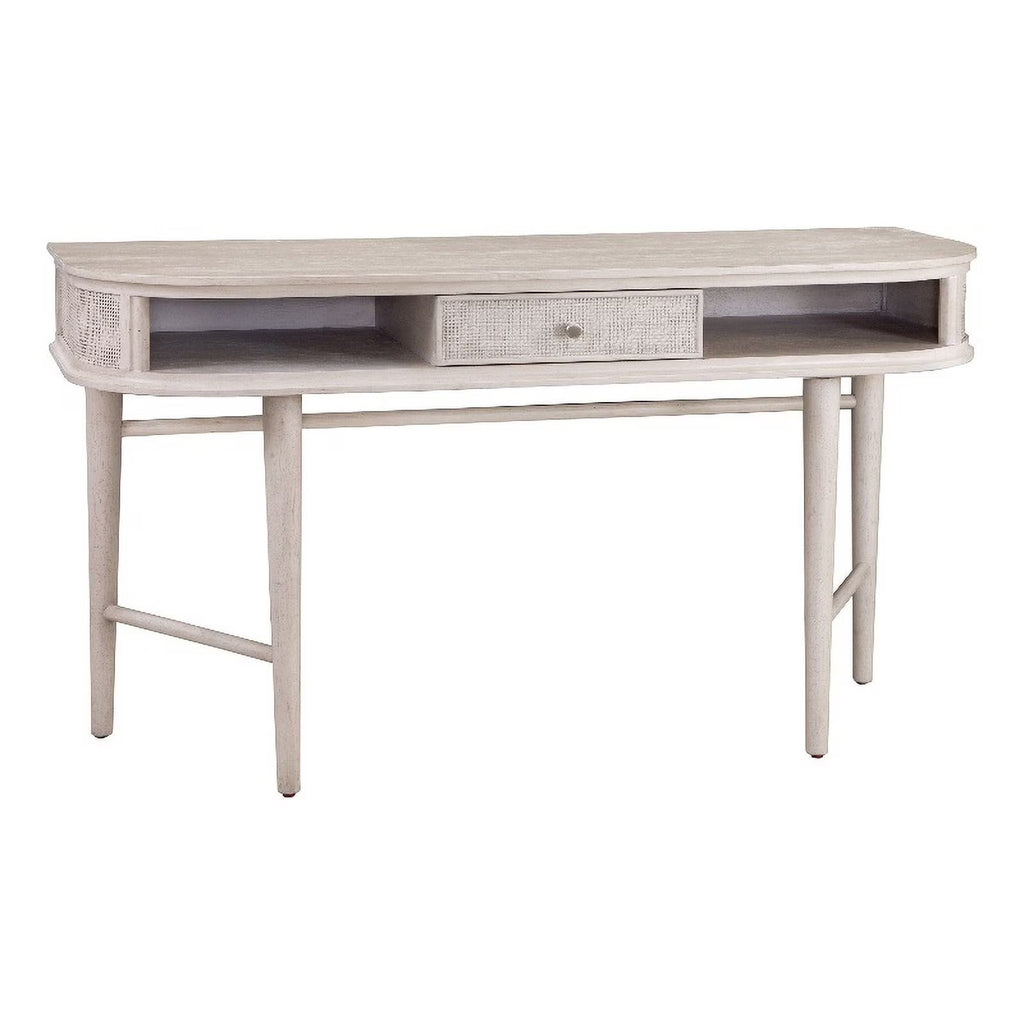 Cream Wood & Cane Desk with Tapered Legs C85876