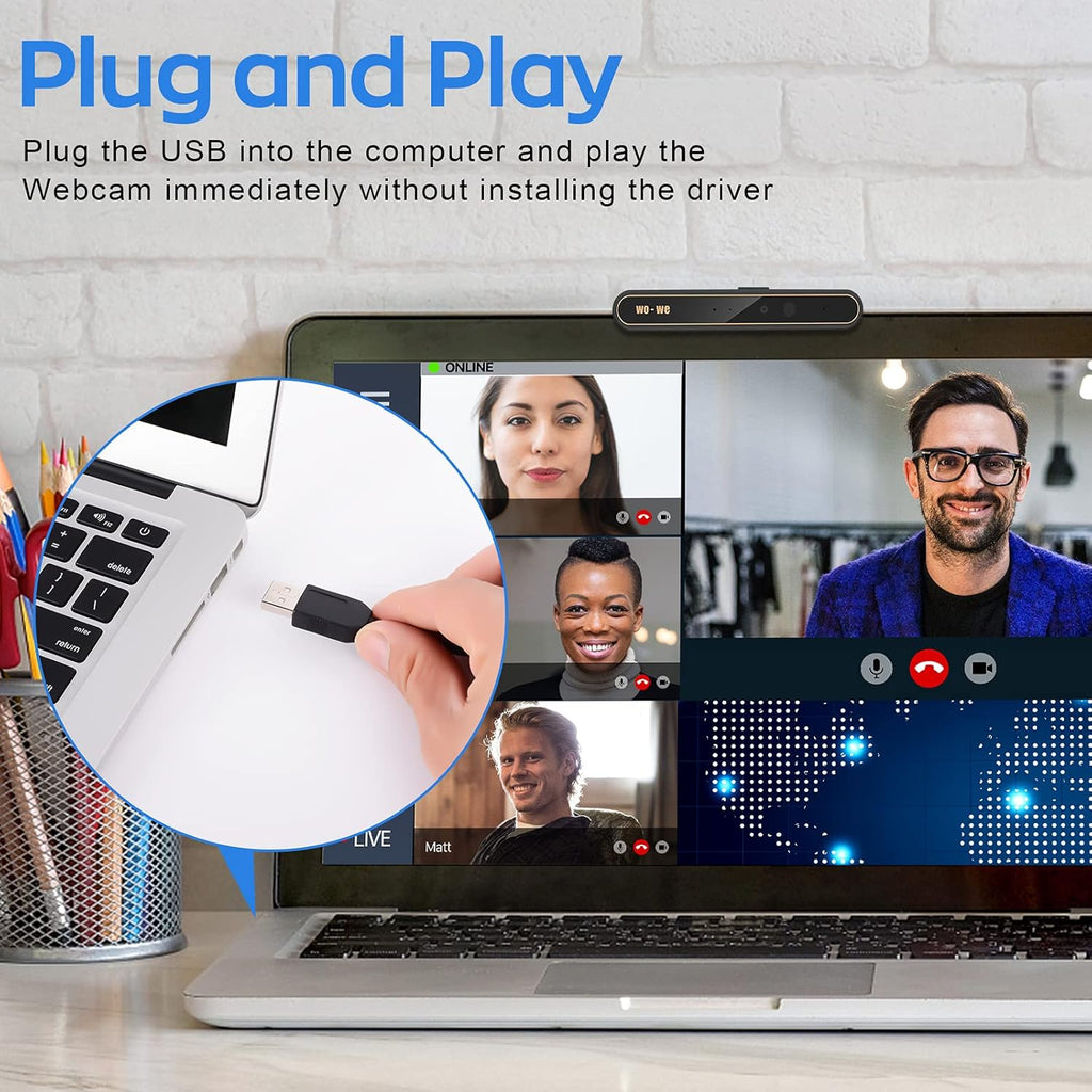 1080P IR Webcam with Dual Microphones, Pack of 2 S13558
